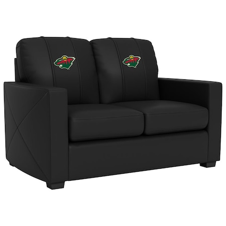 Dreamseat Silver Loveseat with Minnesota Wild Logo XZ7759003LSCDBK-PSNHL41040